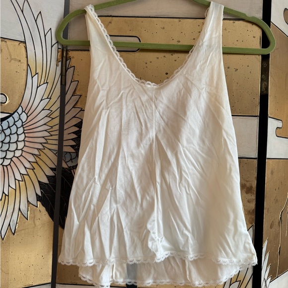Vintage White Lace Trimmed Chemise - Picture 3 of 3